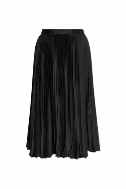JIL SANDER BLACK Pleated skirt