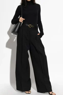 JIL SANDER BLACK Pleated pants