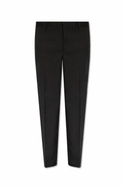JIL SANDER BLACK Pleat-front trousers