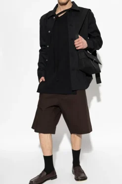 JIL SANDER BLACK Shirt with side pockets
