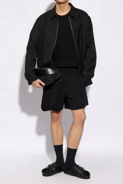 JIL SANDER BLACK Shirt with zip