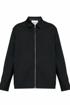 JIL SANDER BLACK Shirt with collar