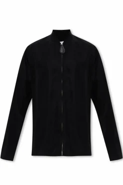 JIL SANDER BLACK Shirt with zip fastening