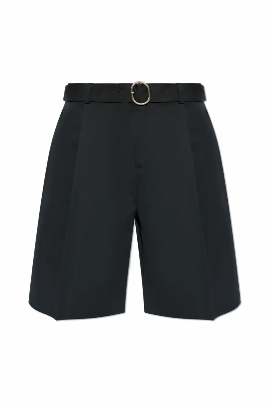 JIL SANDER BLACK Shorts with belt