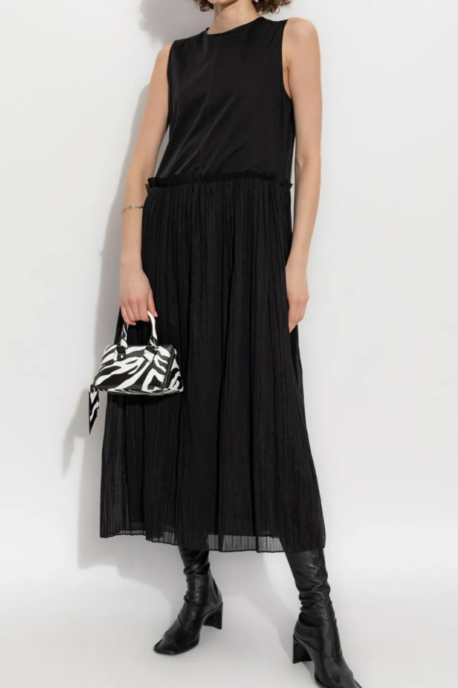 JIL SANDER BLACK Sleeveless dress