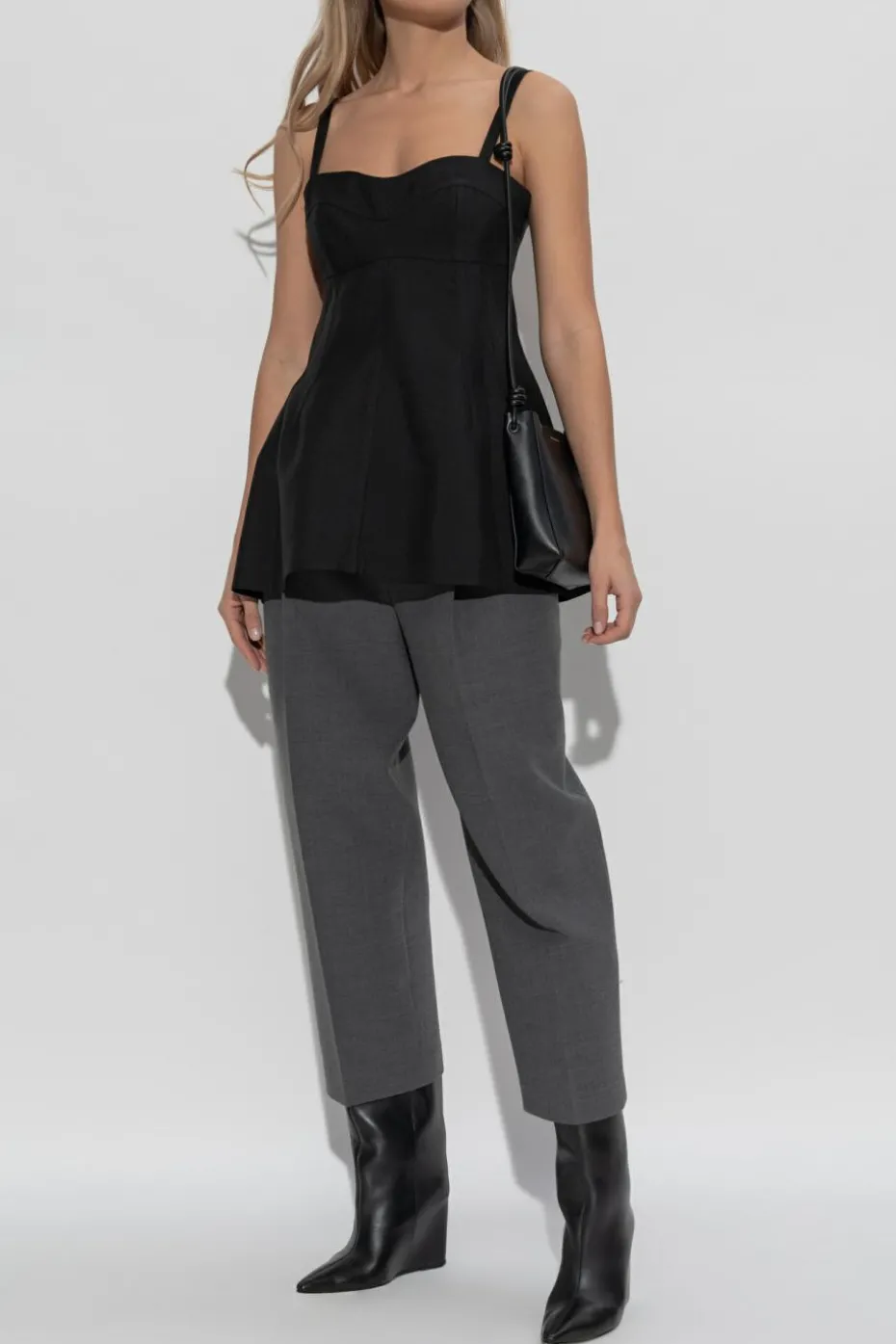 JIL SANDER BLACK Strappy dress