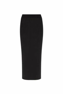 JIL SANDER BLACK Striped skirt