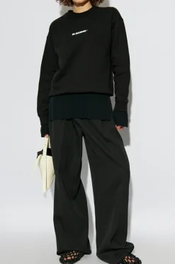 JIL SANDER+ BLACK Sweatshirt with printed logo