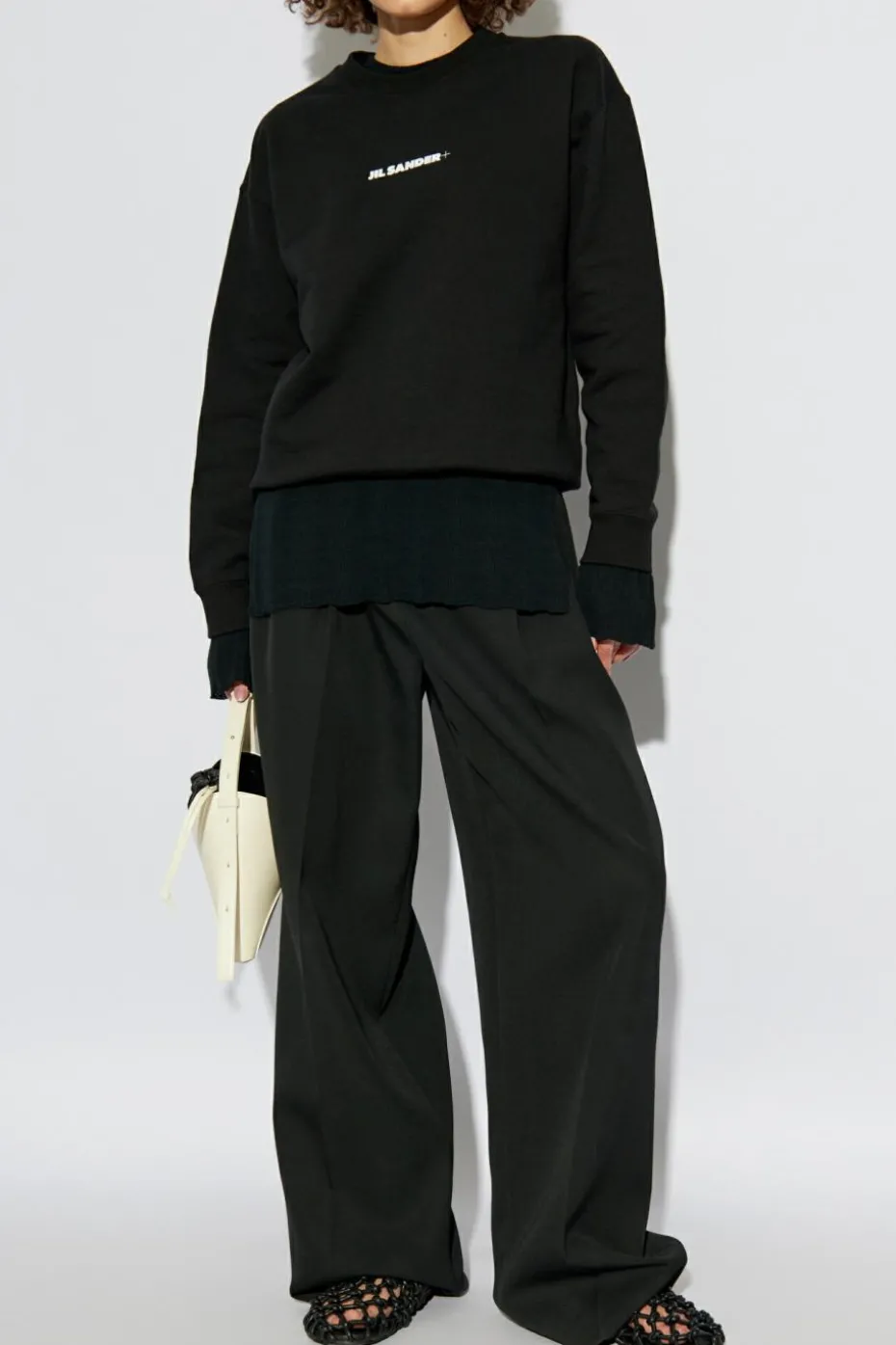 JIL SANDER+ BLACK Sweatshirt with printed logo