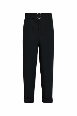 JIL SANDER BLACK Trousers with belt