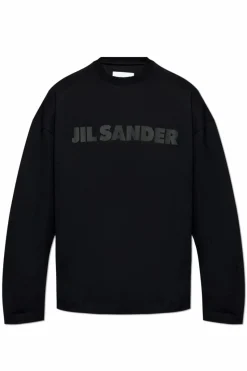 JIL SANDER BLACK T-shirt with logo