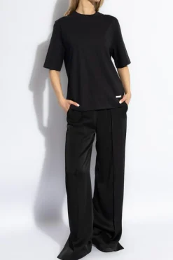 JIL SANDER BLACK T-shirt with logo