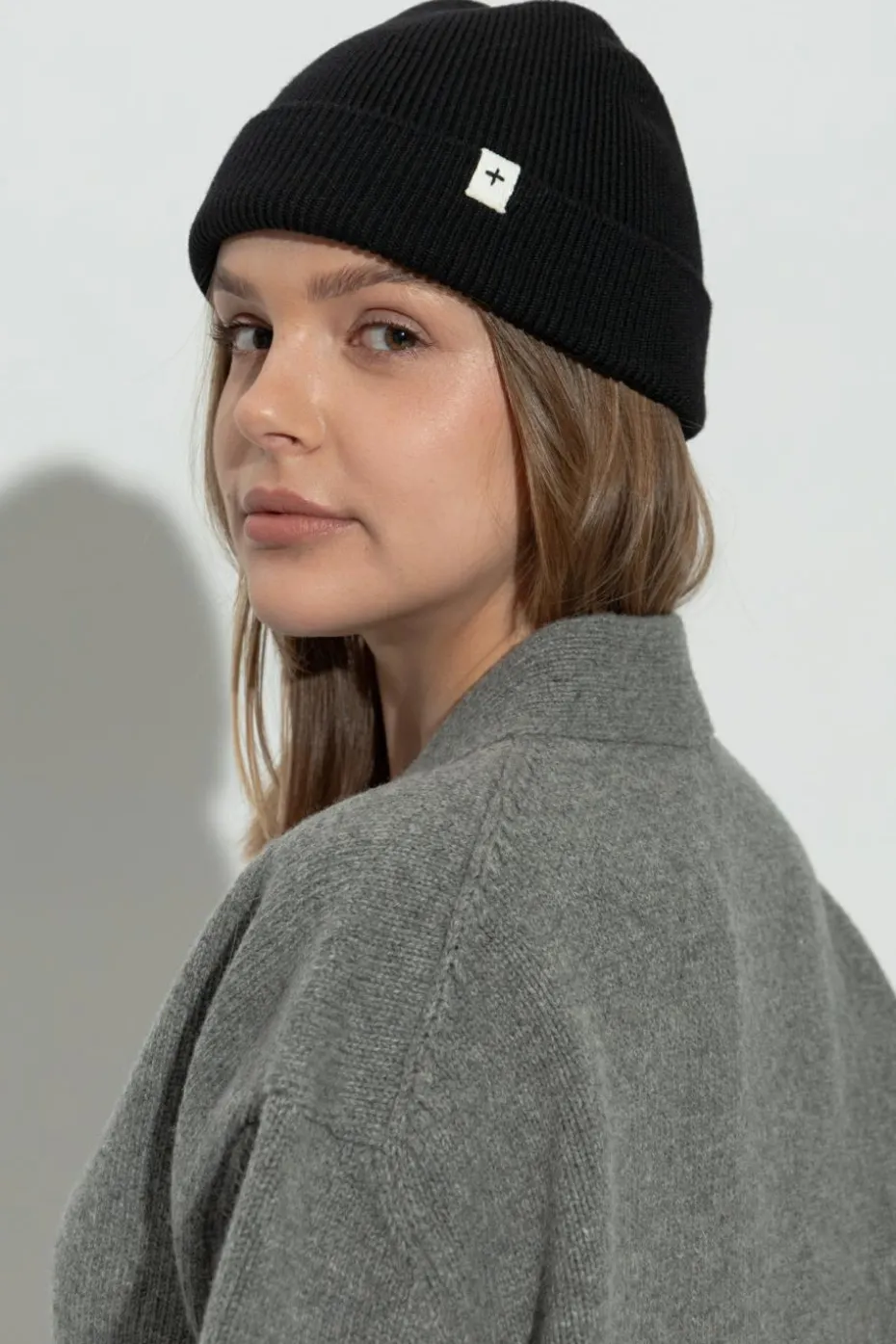 JIL SANDER+ BLACK Wool beanie