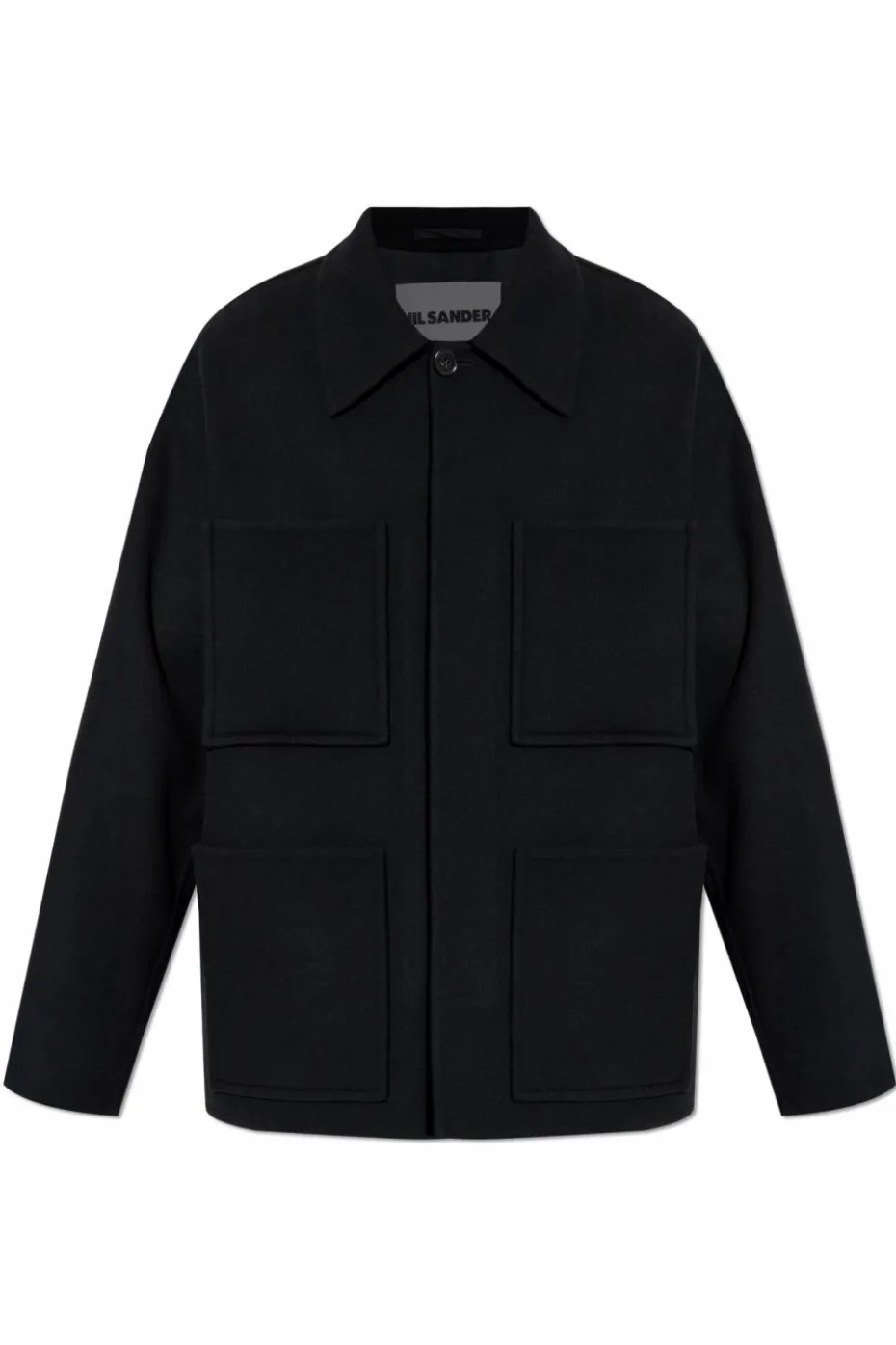 JIL SANDER BLACK Wool coat