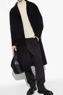 JIL SANDER BLACK Wool coat
