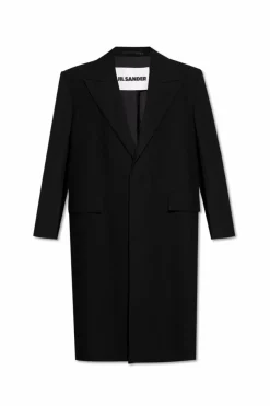 JIL SANDER BLACK Wool coat