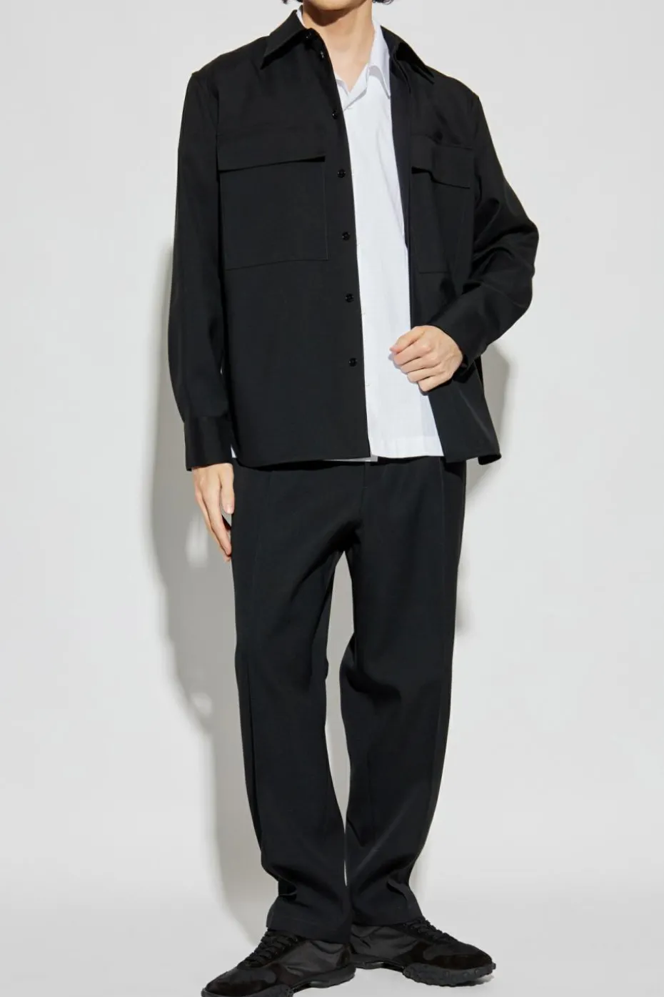JIL SANDER BLACK Wool pants
