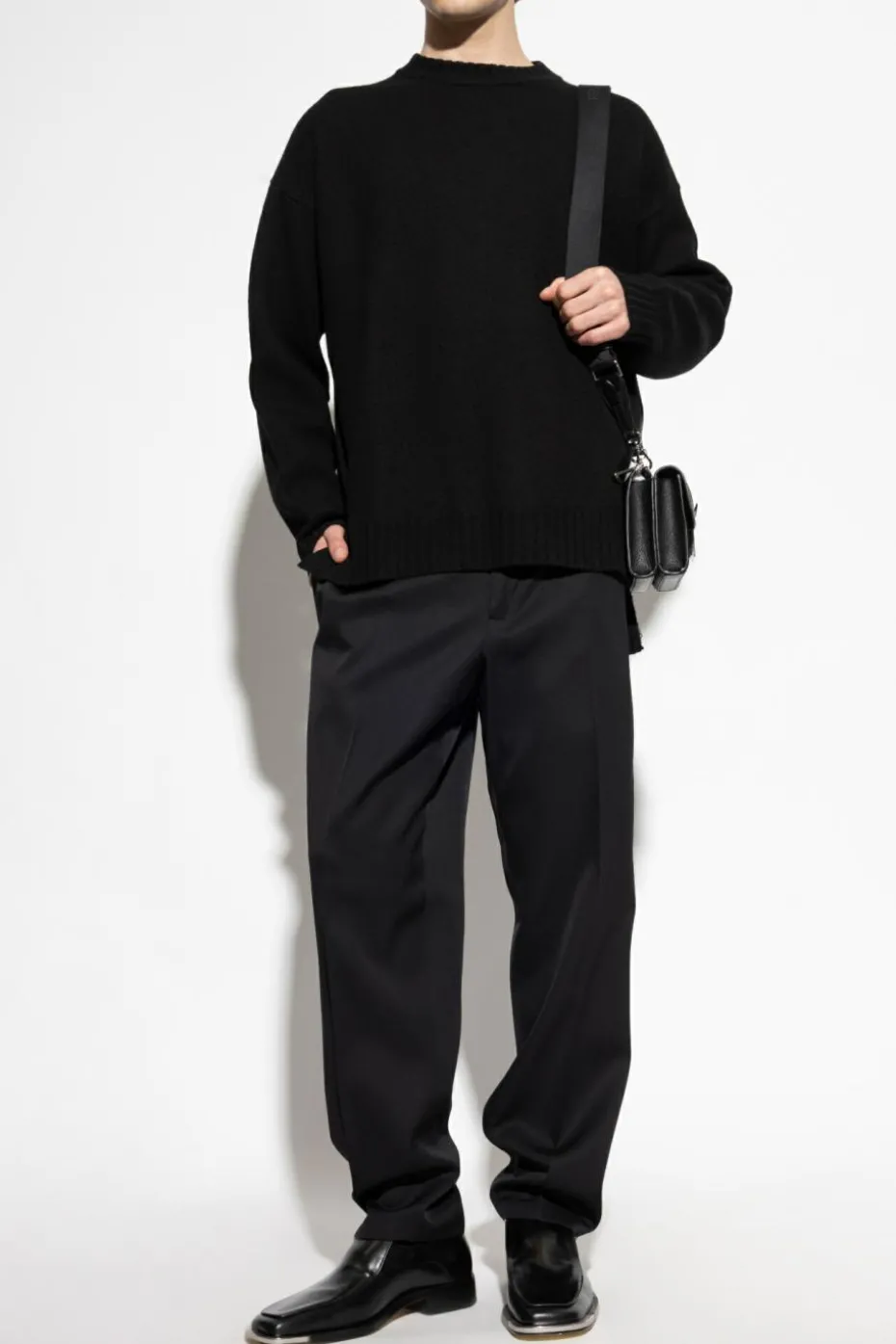 JIL SANDER BLACK Wool pants
