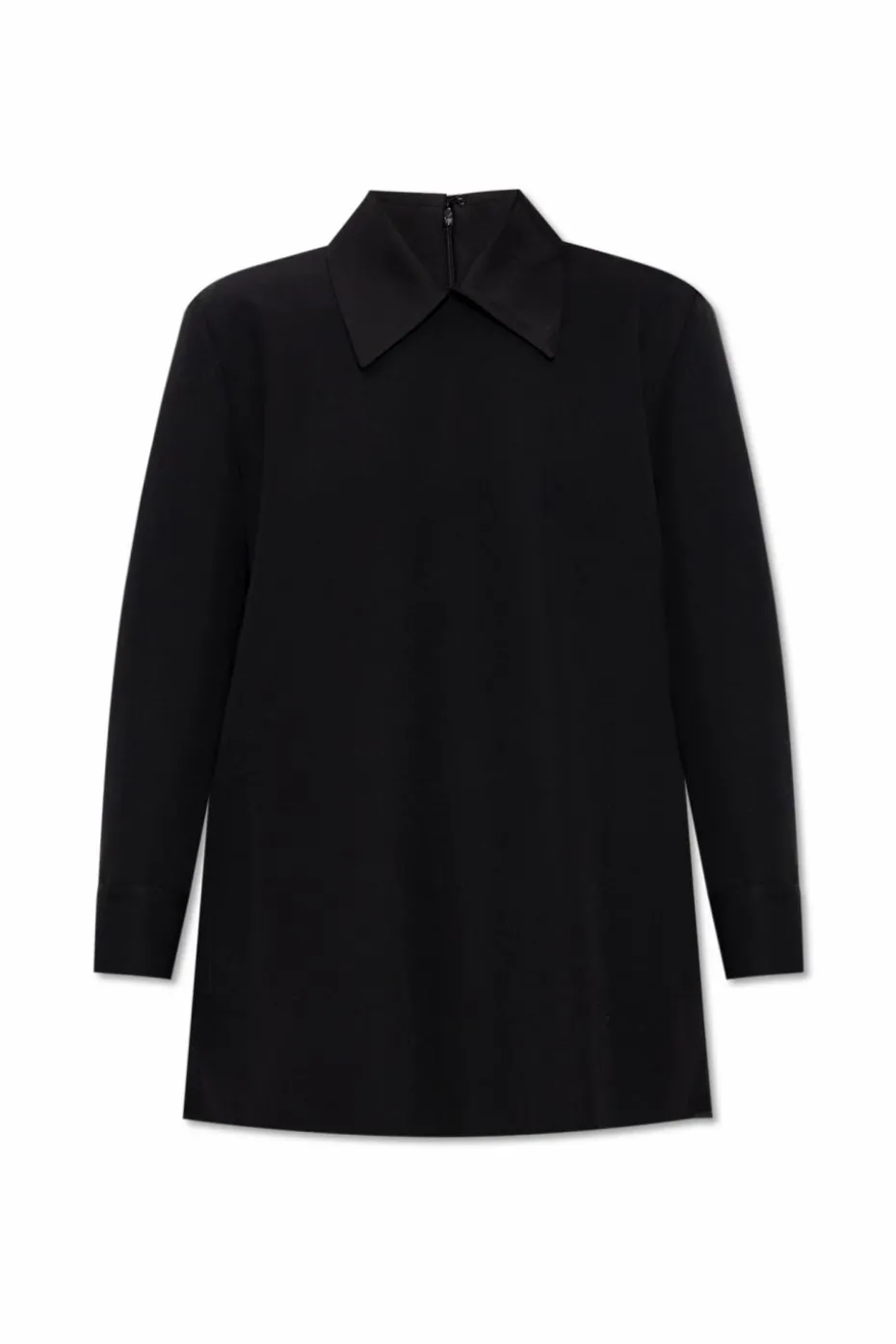 JIL SANDER BLACK Wool top with collar