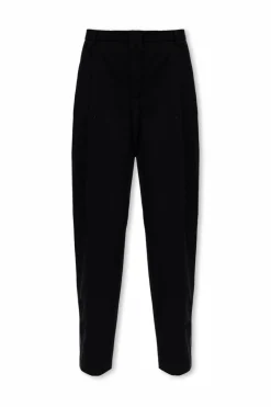 JIL SANDER BLACK Wool trousers