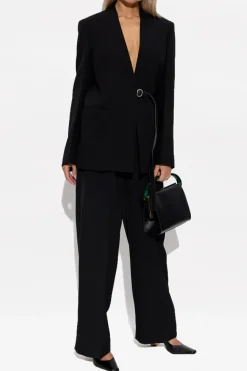 JIL SANDER BLACK Wool trousers