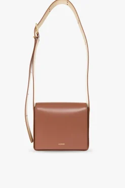 JIL SANDER BROWN Leather shoulder bag