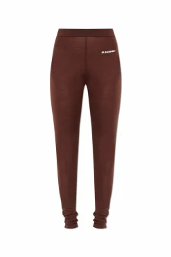 JIL SANDER+ BROWN Leggings with logo