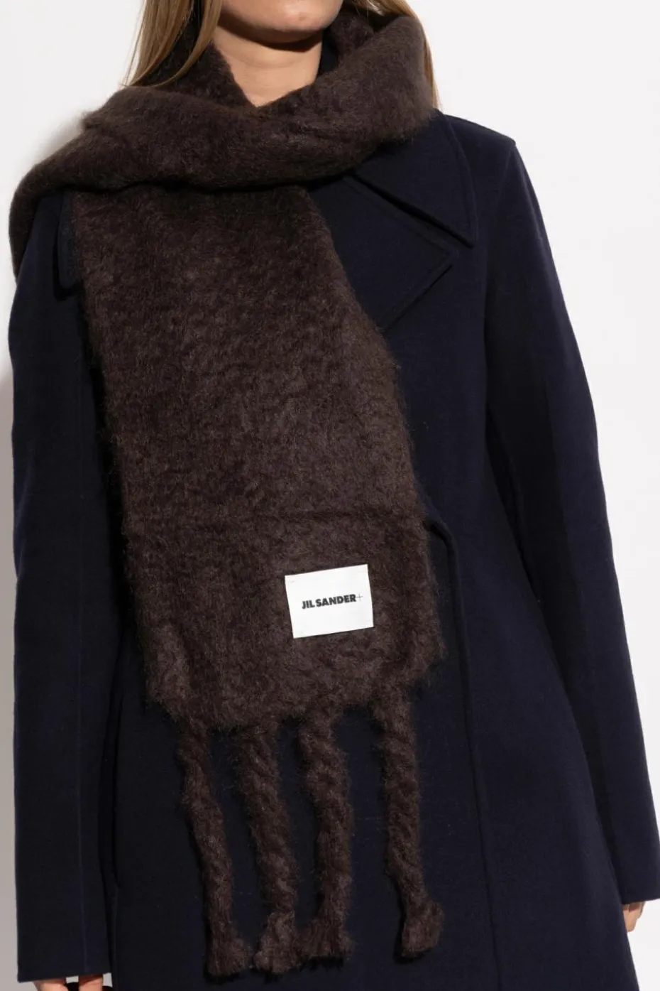 JIL SANDER+ BROWN Mohair scarf