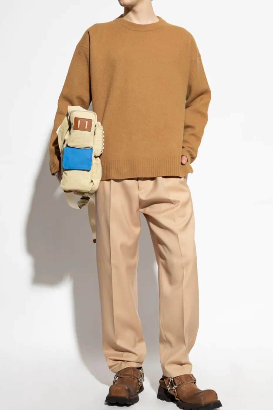 JIL SANDER BROWN Wool sweater
