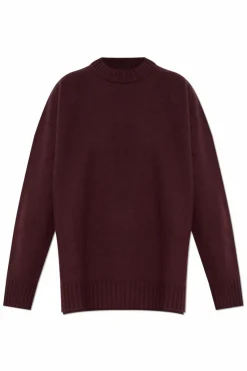 JIL SANDER BURGUNDY Wool sweater