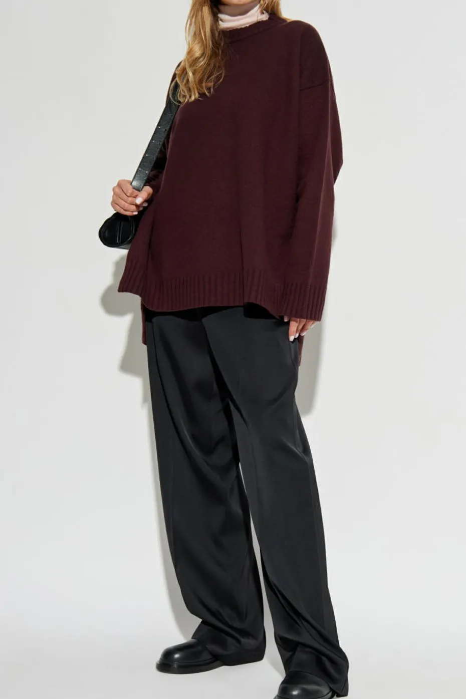 JIL SANDER BURGUNDY Wool sweater