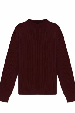 JIL SANDER BURGUNDY Wool sweater