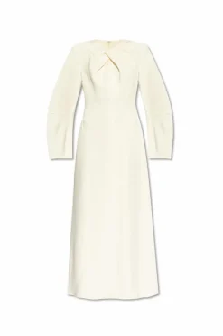 JIL SANDER cream Dress with Draping
