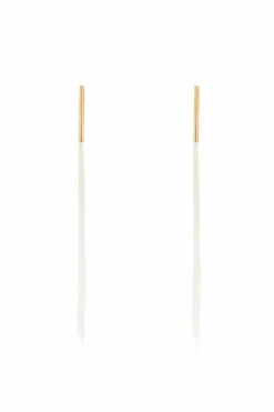 JIL SANDER cream Earrings with long tassels