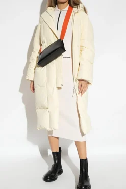 JIL SANDER+ cream Hoodie dress