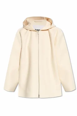 JIL SANDER cream Jacket with hood