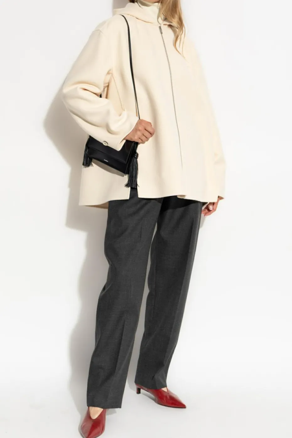 JIL SANDER cream Jacket with hood