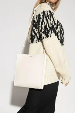 JIL SANDER cream Leather shoulder bag