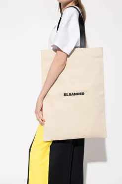 JIL SANDER cream Shopper bag