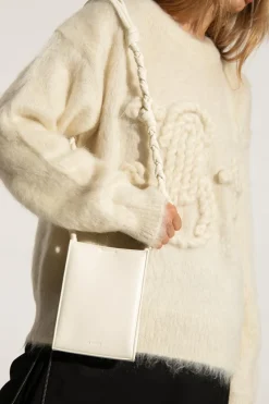 JIL SANDER cream Shoulder bag with logo