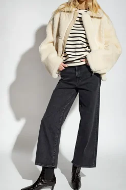 JIL SANDER+ cream Striped T-shirt