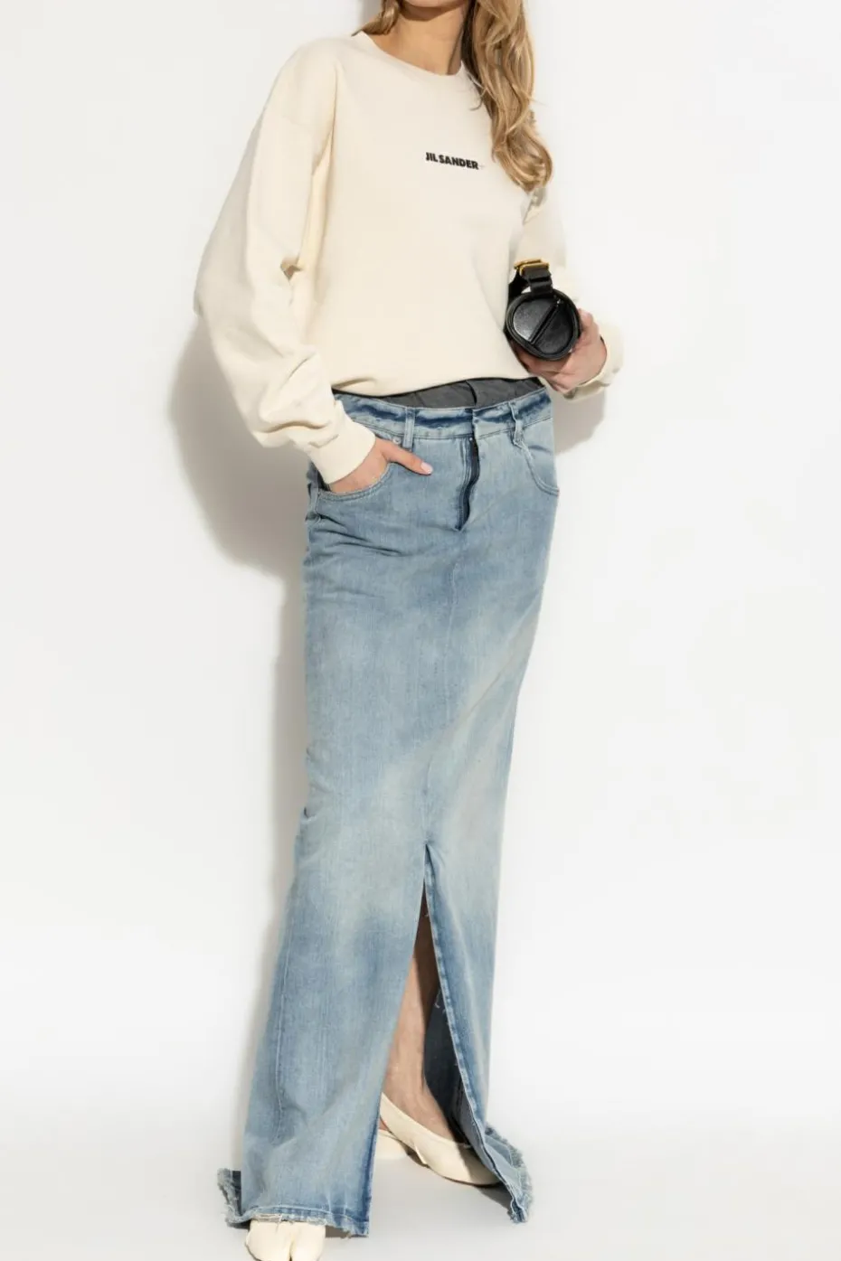 JIL SANDER+ cream Sweatshirt with logo