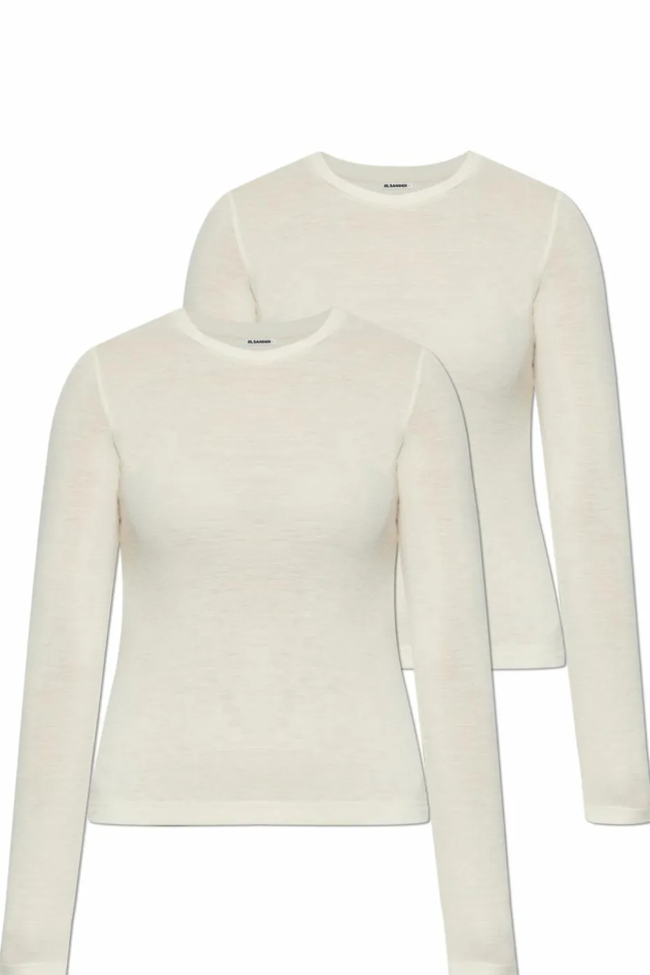 JIL SANDER+ cream Two-pack logo t-shirts