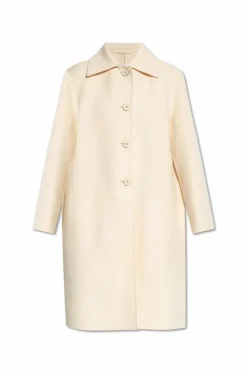 JIL SANDER cream Wool coat