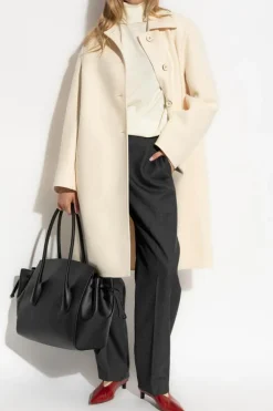 JIL SANDER cream Wool coat