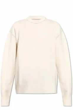 JIL SANDER cream Wool sweater