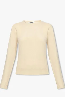 JIL SANDER cream Wool sweater