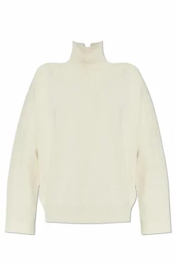 JIL SANDER cream Wool turtleneck
