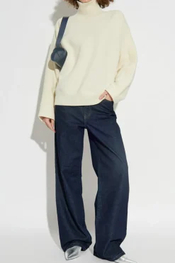 JIL SANDER cream Wool turtleneck