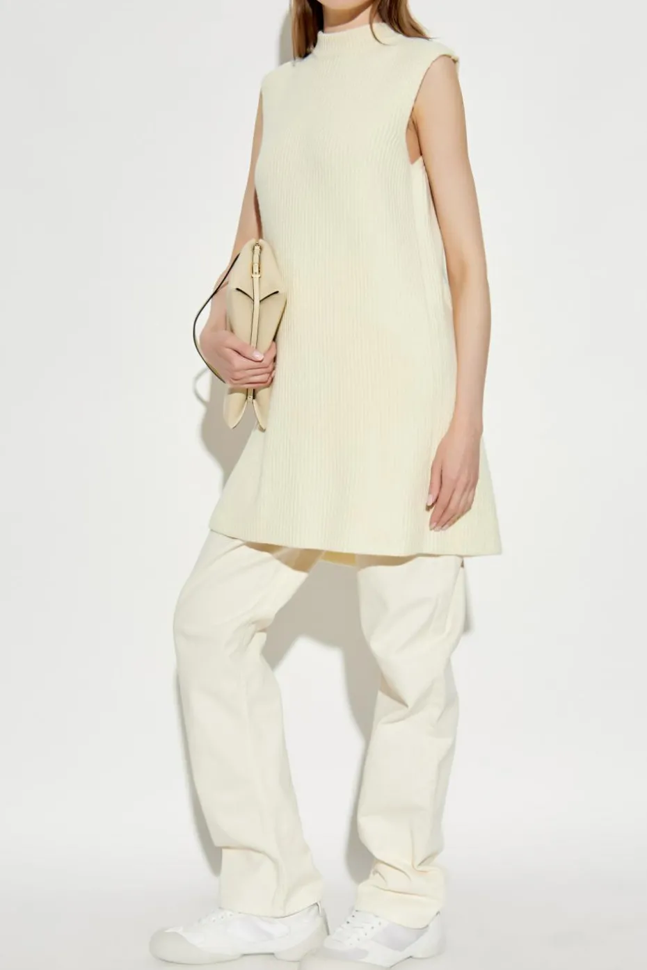 JIL SANDER cream Wool vest
